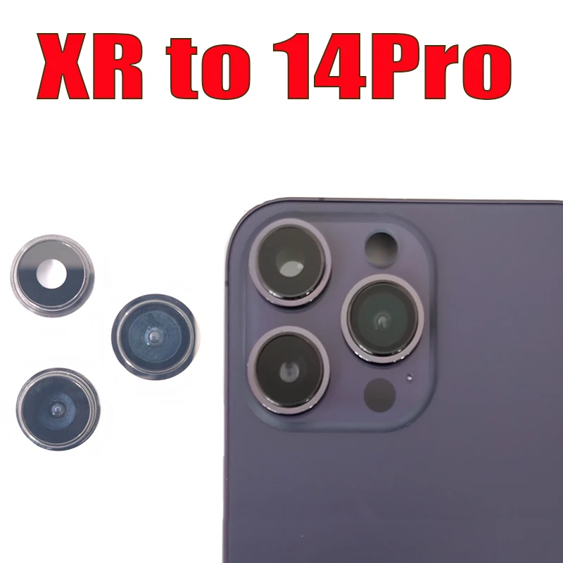 FakeCameraLenswithGlassRingCapCoverWithFrameForiPhoneXR