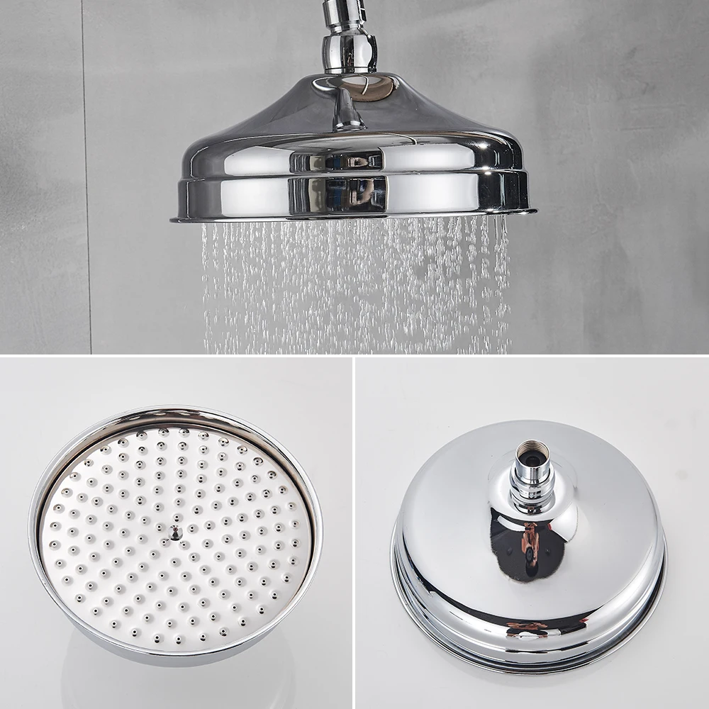 polido chrome brass round rainfall shower head 01