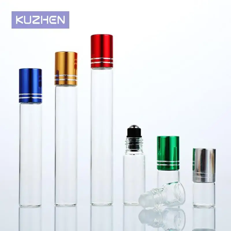 

1PC Thick 10ml Plastic Roll On Bottles Natural Gemstone Roller Ball Essential Oil Vials Empty Refillable Perfume Bottle