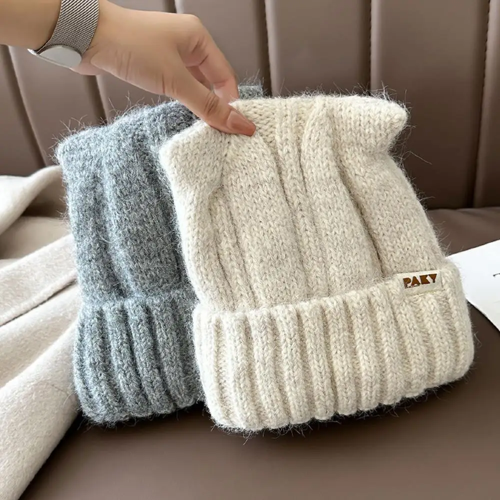 Y2K Harajuku Japanese Knitted Beanies Cap Autumn Winter Woolen Woman Bonnet Cute Cat Ear Earflap Hat Snowy Day Fashion Headwear