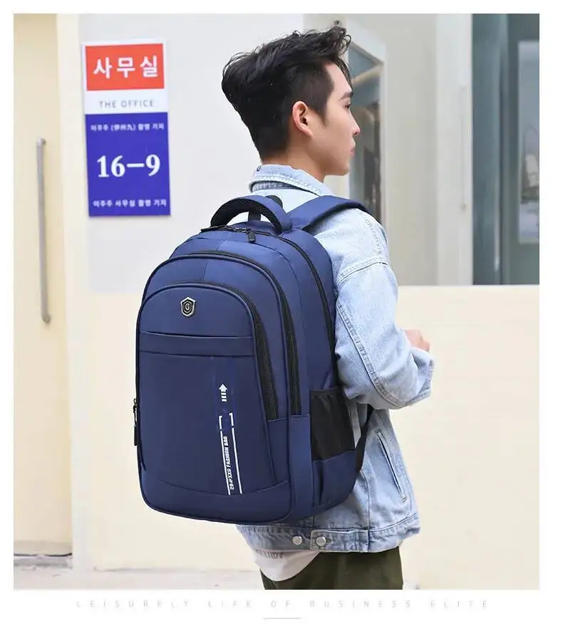 Männer Mode Pendeln Multi-fach Doppel Schulter Taschen Casual Laptop Tasche Outdoor Wandern Oxford Tuch Rucksack – Detail 16