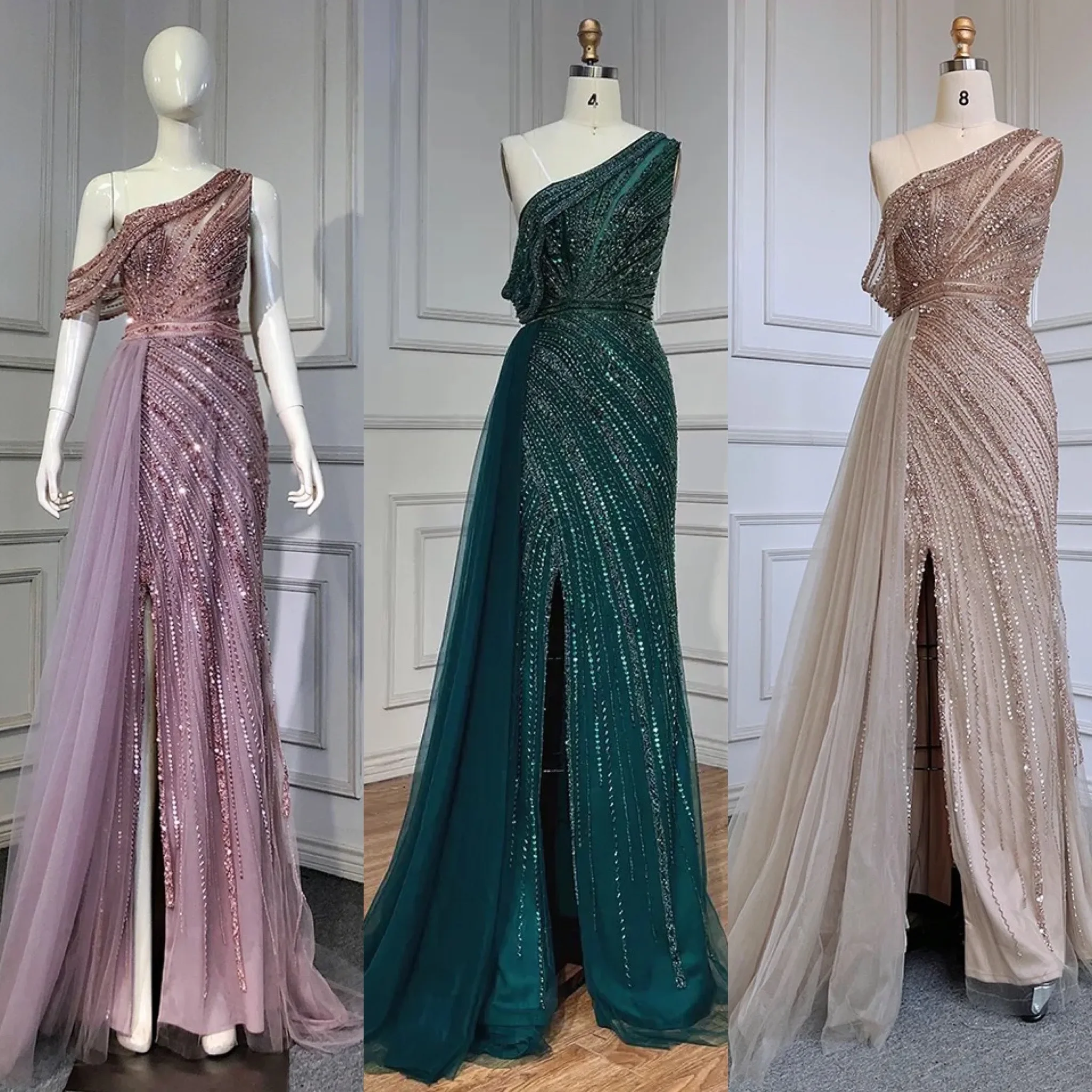 فساتين سهرة فاخرة بفتحة عالية من Serene Hill باللو...