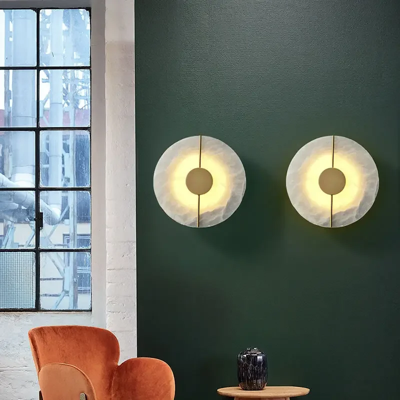 Lumind marble wall lamp Light luxury copper wall lamp high-grade atmosphere bedroom bedside hotel corridor light