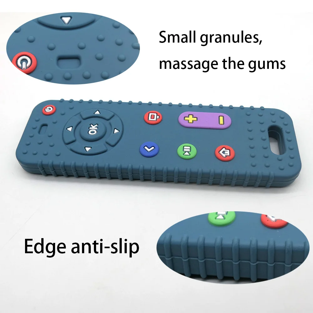 Simulated Remote Control Teether Baby Pacifier Anti-Thumb-Sucking Soothing Toy for Chewing and Stress Relief