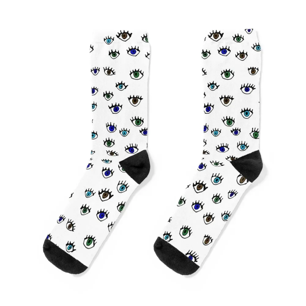 

Eyeball doodles (color) Socks Rugby Men's set Socks Woman Men's