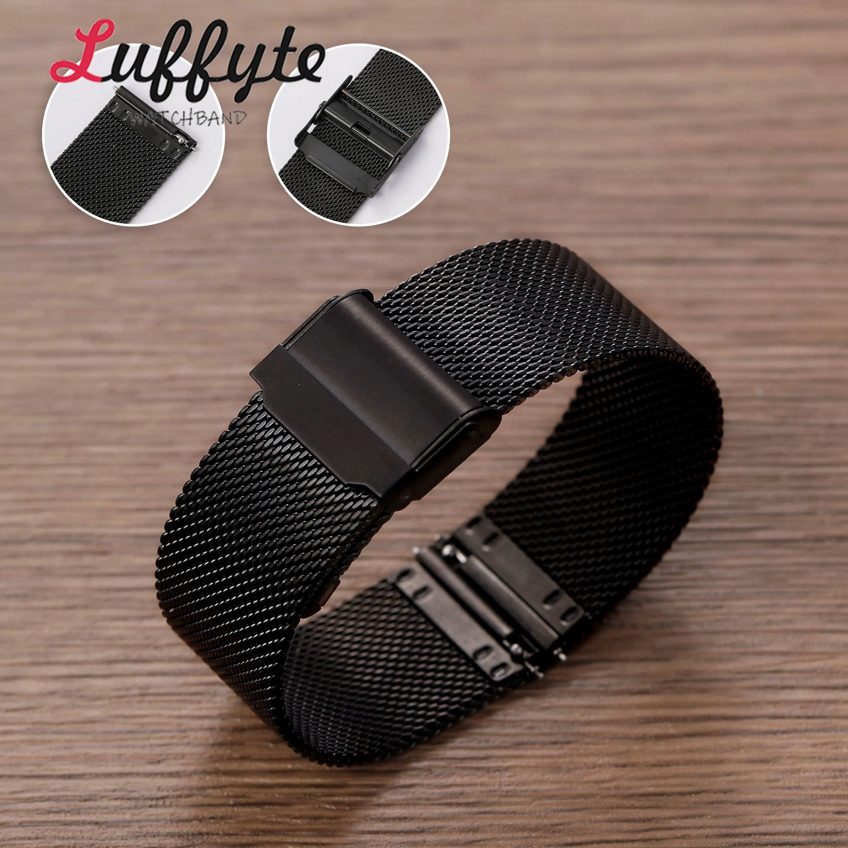 Men's Business Style Stainless Steel Mesh Watch Strap – Quick Release, Durable, Comfortable Wristband Replacement