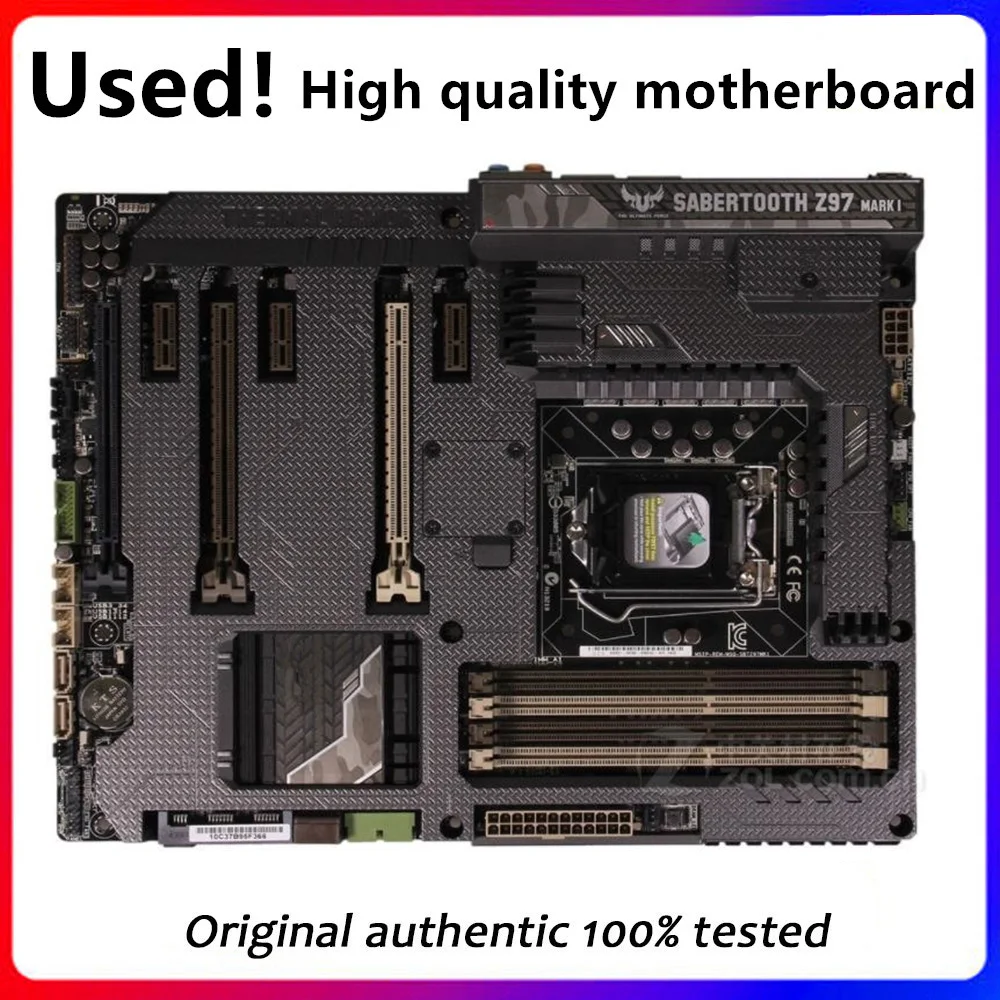 Для Asus SABERTOOTH Z97 MARK 1 Материнская плата для настольного компьютера Z97 LGA 1150 для Core i7 i5 i3 SATA3 USB3.0 оригинальная б/у материнская плата