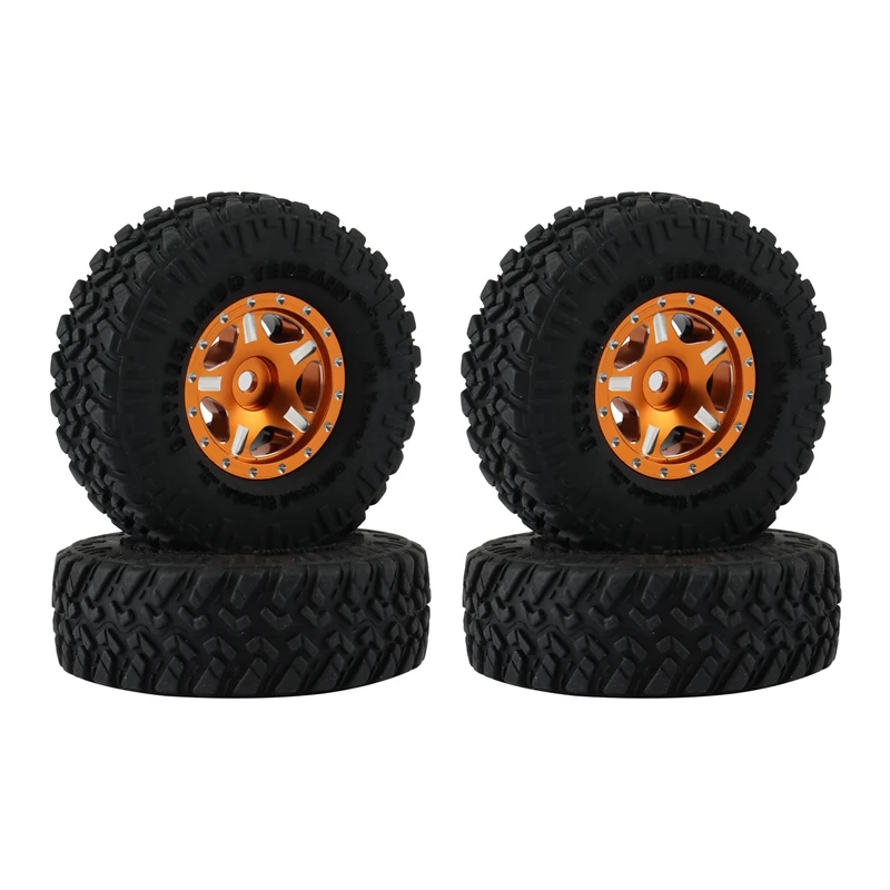 

4 шт. 52X17mm 1,0 Beadlock Колесные диски набор шин для 1/24 RC Гусеничный автомобиль Axial SCX24 90081 AXI00001 детали для обновления