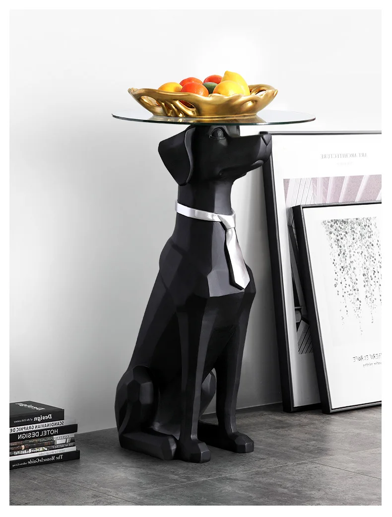 Modern gentleman animal statue dog sculpture coffee table ornaments Home creative soft decoration Gift for relocation or opening