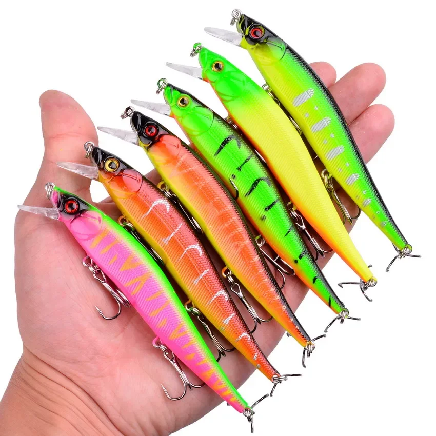 

1PCS Minnow Fishing Lure 12cm/13g 3D Eyes Artificial Bait Crankbait Wobbler Hard Bait Bass Perch carp Fishing Tackle SwimBait