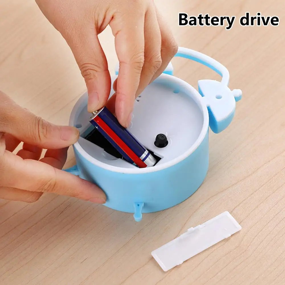 Double Bell Clock Accurate Timekeeping Battery Operated Analog Mini Round Bedside Desk Alarm Clock Cute Kids Gift 4