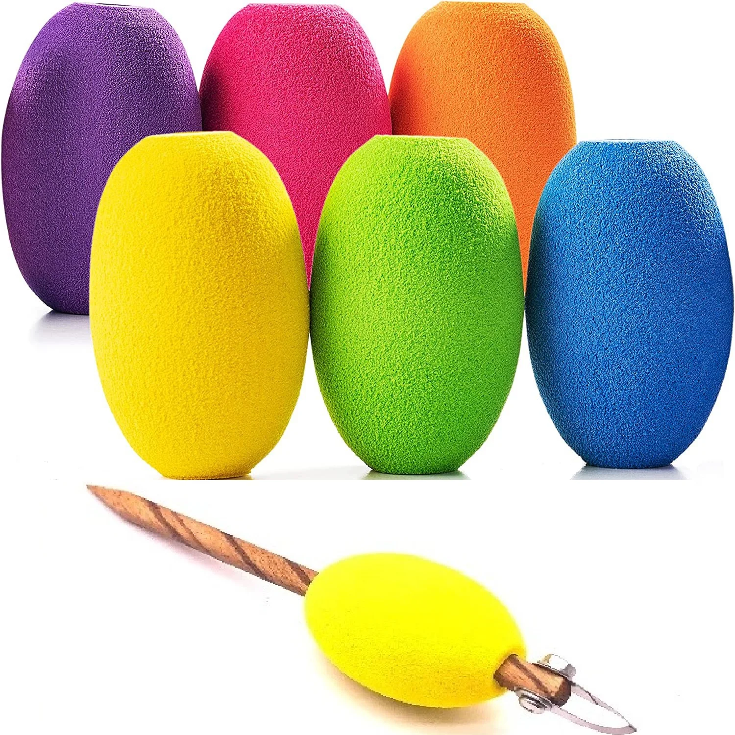 A 6-piece Set of Extra Foam Grips Designed for Long-handled Pottery Carving Tools Providing A Better Grip and Reducing Fatigue