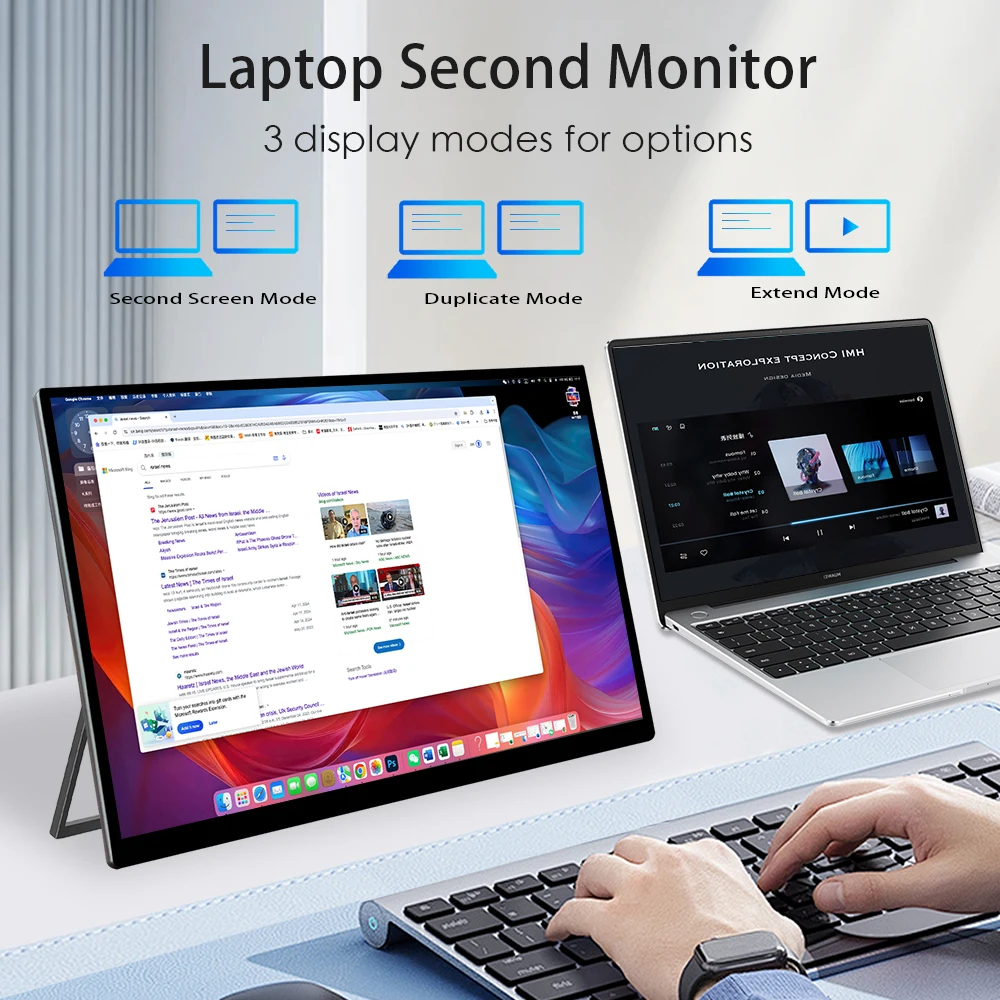 LESOWN ޴ ġũ 120Hz , 18.5 ġ, 1080p USB-C, Ʈ ̵ VESA Ʈ ǻ ӿ  ÷, PS5 
