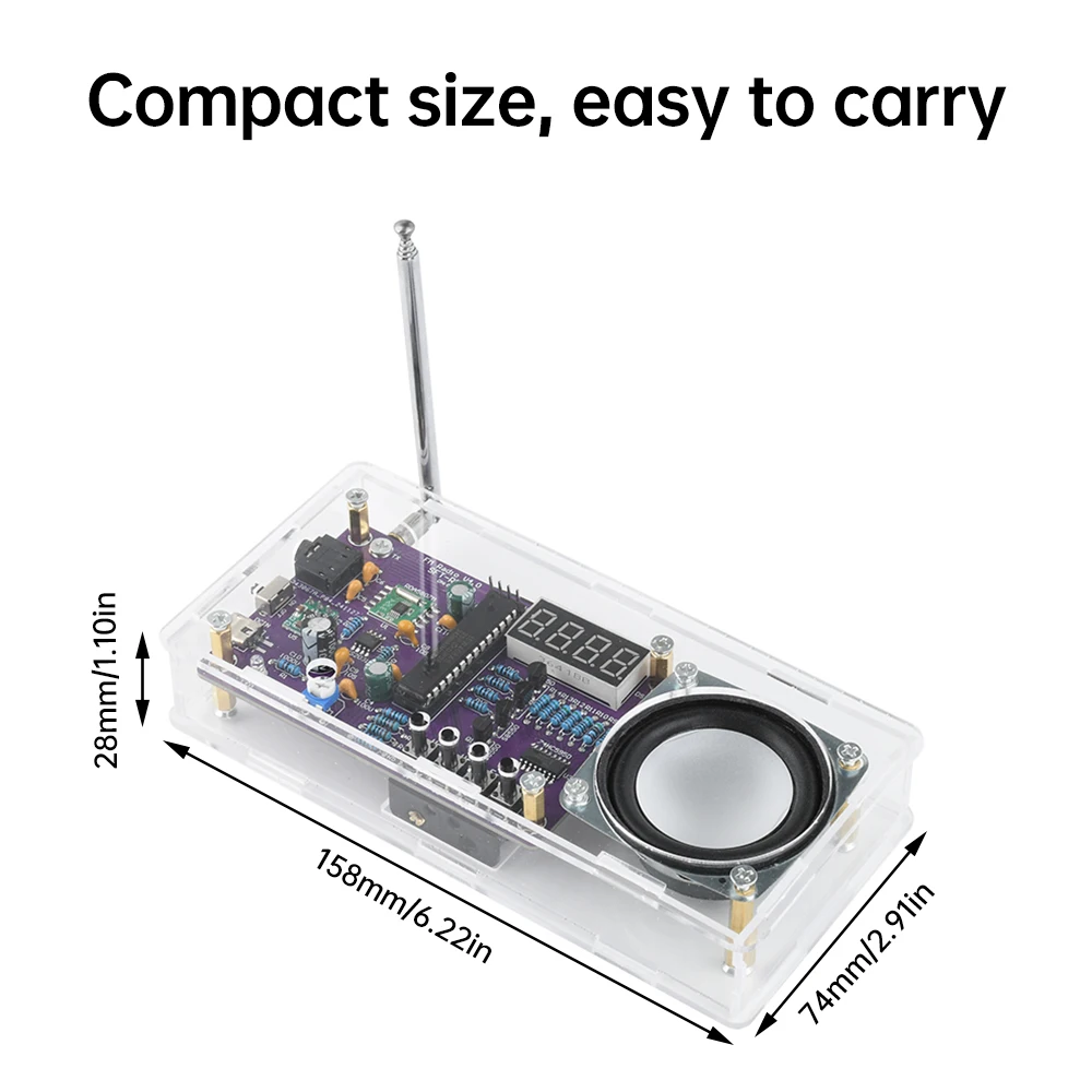 Kit Radio FM électronique - Affichage LED Bleu Avec Antenne Réglable - Neuf