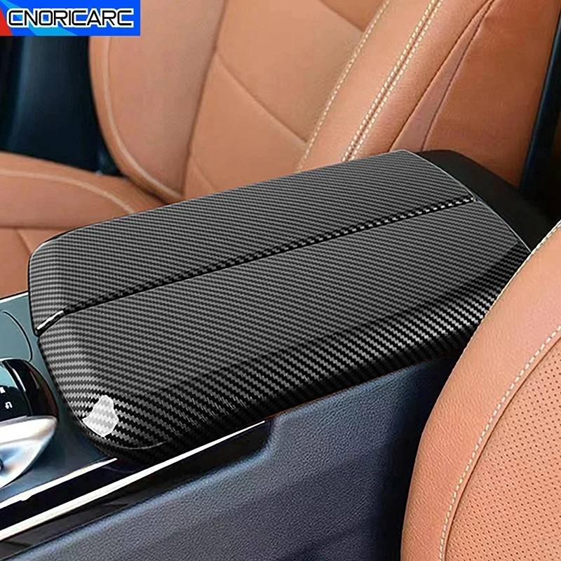 

Car Console Armrest Box Panel Cover Decoration Trim Carbon Pattern Sticker For Mercedes Benz ML GL GLE GLS Interior Accessories