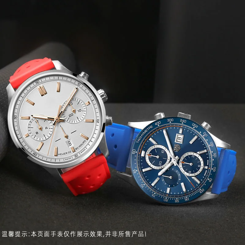 Per Tag Heuer F1 Calila Racing Monaco Series Cinturino In Silicone Fibbia Pieghevole Gomma Anti-Allergia Traspirante 22Mm Sostituire Il Cinturino