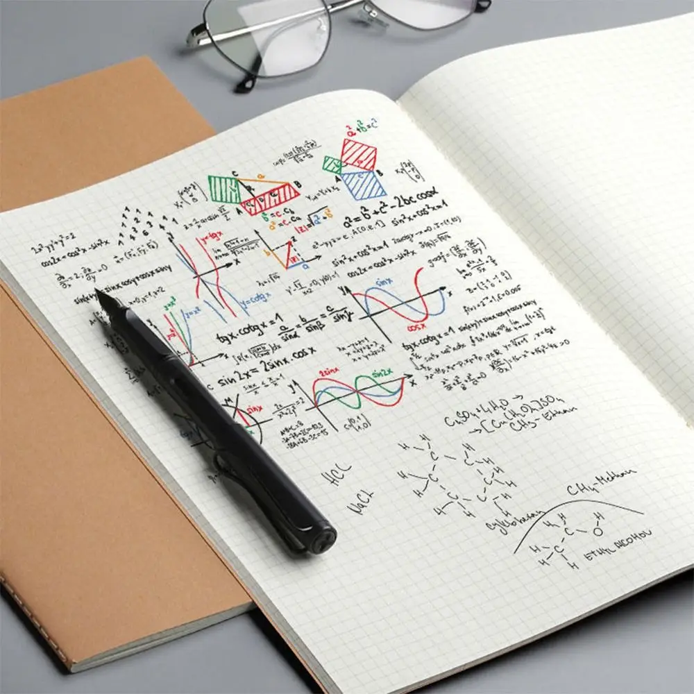 Hochwertiges A4/B5 Notizbuch mit Kraftpapier-Einband, Kariert/Liniert/Blanko, Tagebuch, Geschenk – Detail 6
