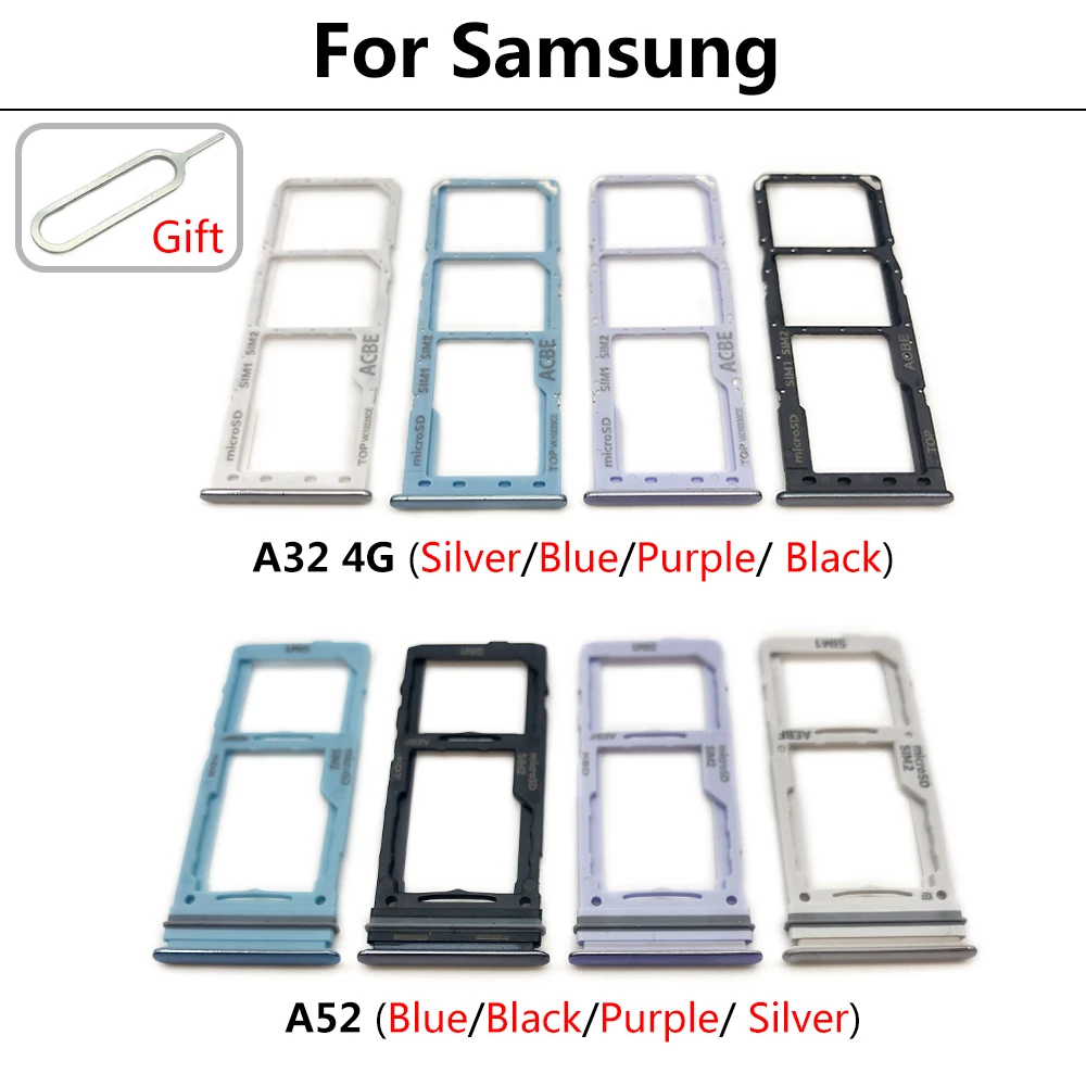 

10 Pcs For Samsung A52 A72 A32 Micro Nano SIM Card Holder Tray Slot Holder Adapter Socket Smartphone With Pin Replacement Parts