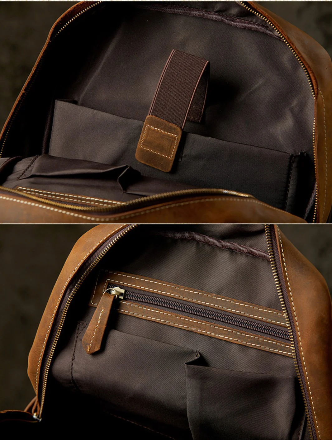 Vintage Genuine Leather Backpack Men Bagpack Bag mochila Crazy Horse Leather Male Hiking Rucksack Daypack Laptop Case