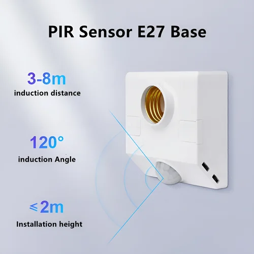 새로운 110V-240V 스마트 PIR 유도 적외선 모션 센서 E27 LED 램프베이스 홀더, 조명 제어 스위치 전구 소켓 어댑터 포함 2