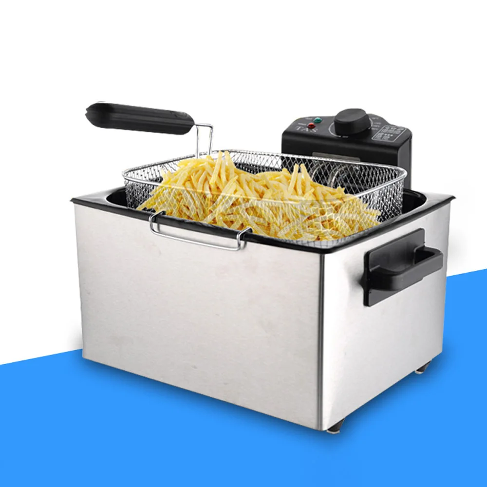 5L Electric Deep Fryer Household Electric Deep Frying Machine Stainless Steel Frying Cooker