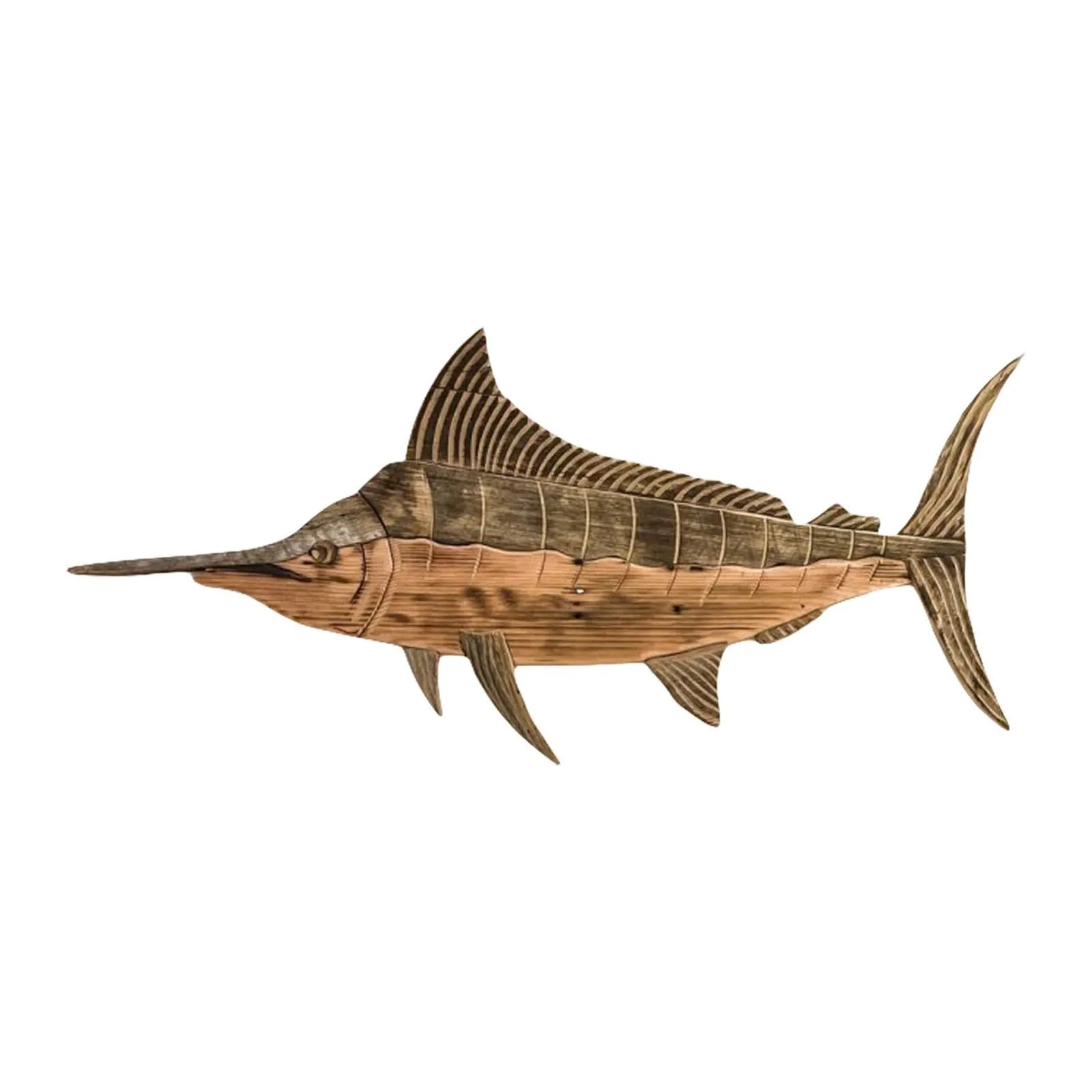 Wooden Sea Fish Decor Statues Whale Figurine Ornament Rustic Decoration Wall Hanging Decorations For Living Room Bedroom 5