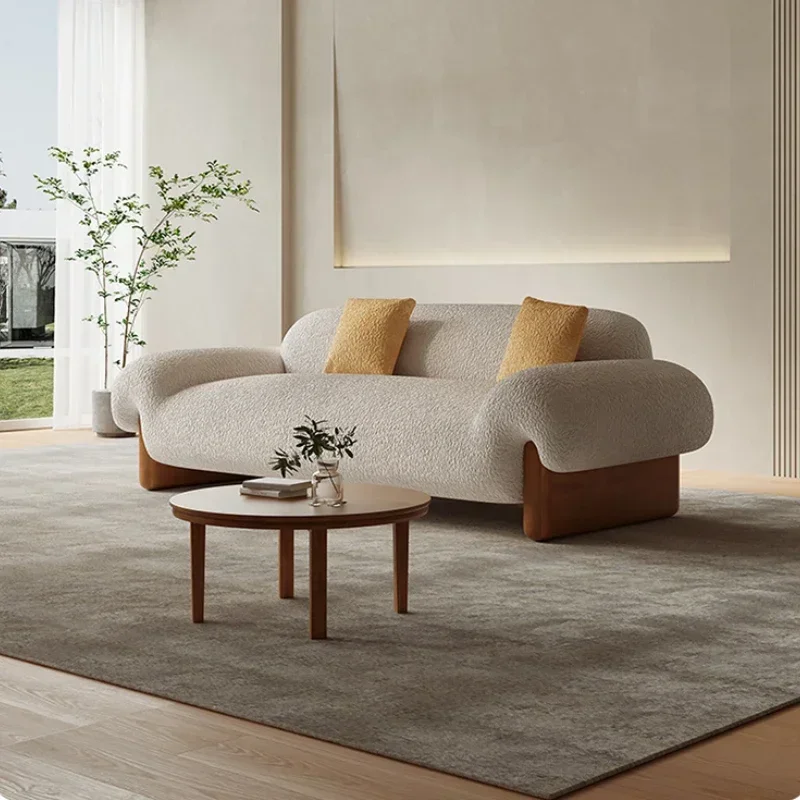 Living Room Sectional Couch European Nordic Lounge House Lazy Arm Sofas Home Floor Modern Wooden Muebles Para Hogar Furnitures