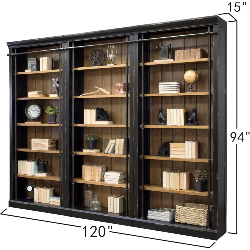 Toulouse 3 Bookcase Wall, Brown