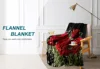 3d Print Blanket Babysbreath and Roses in Black Ground Throw Blanket Green and Red Floral Soft Fleece Blanket for Couch Bed 6