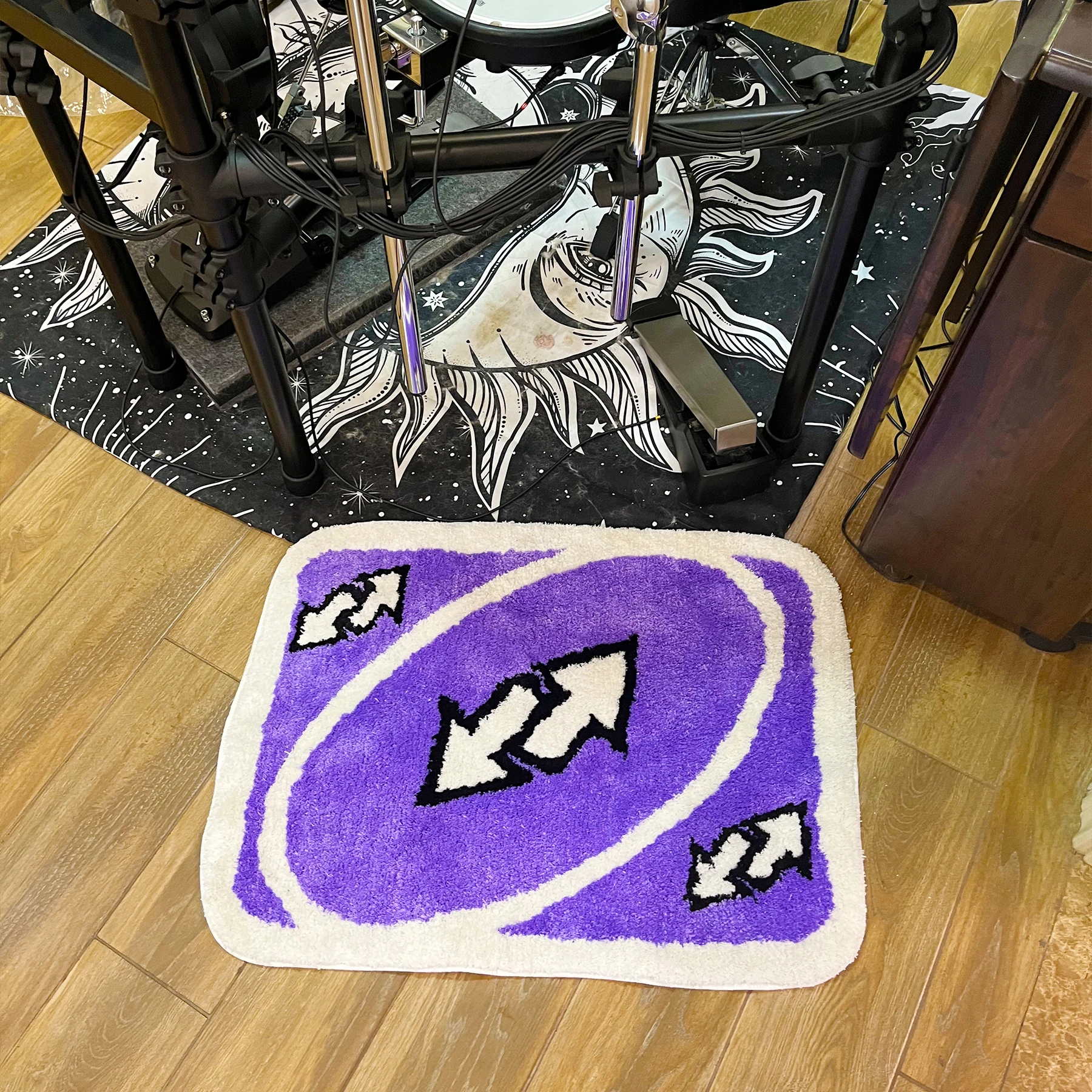 Purple UNO Reverse Card - Non-slip Floor Mats - Fluffy Runner Rug for all  Rooms