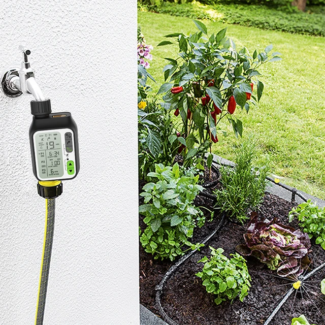 Eshico HCT-355 Un arroseur automatique de fleurs à détection de pluie pour balcon de jardin Contrôleur d'irrigation d'arrosage intelligent à grand écran 4