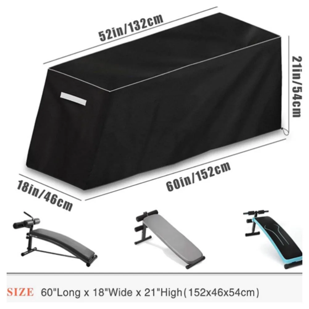 Gym Equipment Protection 152*46*54cm Sit-Up Board Cover Gym Equipment Cover 210D Oxford Cloth Adjustable Security Easy Handling