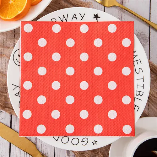 20Pcs/bag Polka Dot Printed Disposable Table Dinner Tissue Napkins Paper Restaurant Holiday Party Decoration - Image 2