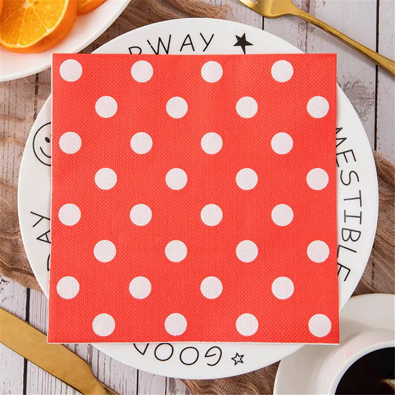 20Pcs/bag Polka Dot Printed Disposable Table Dinner Tissue Napkins Paper Restaurant Holiday Party Decoration - Image 2