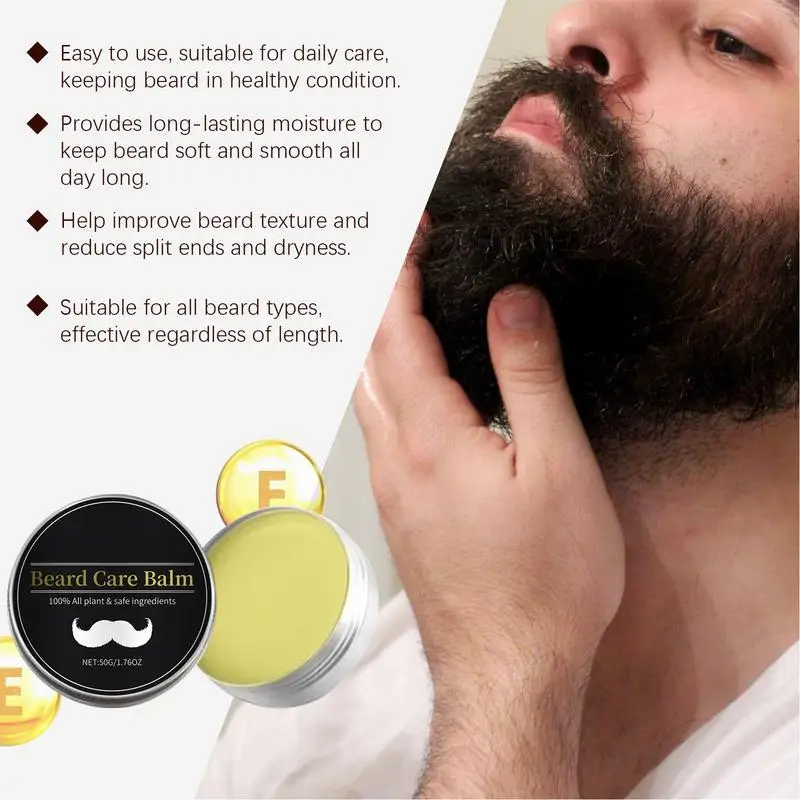 Healthy Growth Moisturizing Beard Wax Dashing Gentlemen Beard Care Balm Facial Black Beard Strengthen Cream For Thicken Beard 4