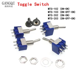5Pcs Toggle Switch ON-OFF/ON-OFF-ON 3/6 Pin 2/3 Position Latching MTS-102 103 202 AC 125V/6A 250V/3A Power Button Switch Car