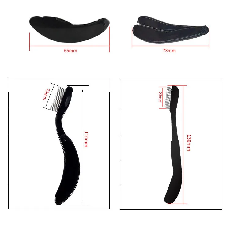 1pc Eyelash Beauty Collapsible Separator Portable Eyelash Brush Comb Mascara Curl Eye Lash Stainless Steel Eyelash Combing Tools 5