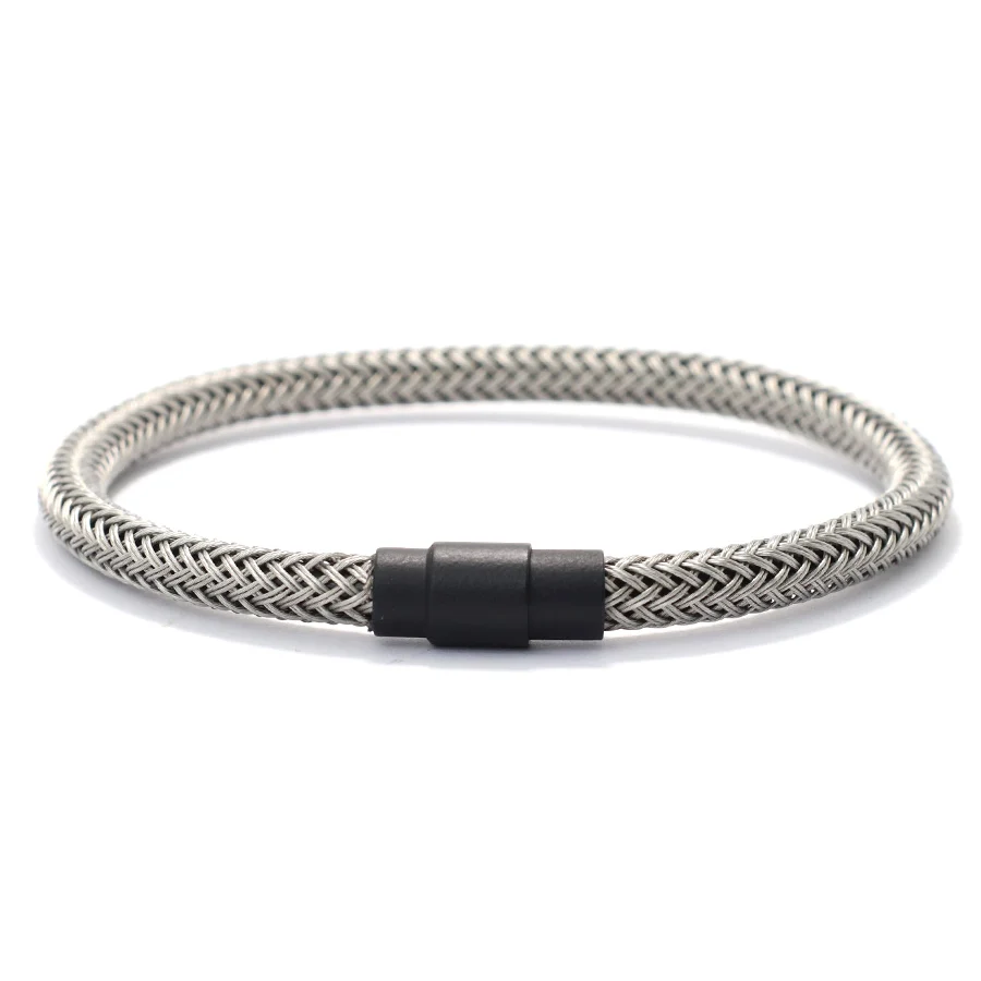 Stainless Steel Men Bangle Magnet Buckle Outdoor Camping Accessory