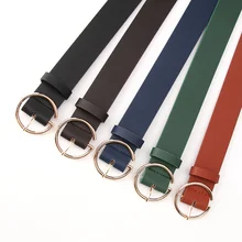 

Women's Letter Round Button Head Simple and Versatile Pants Belt Fashion Product Classic