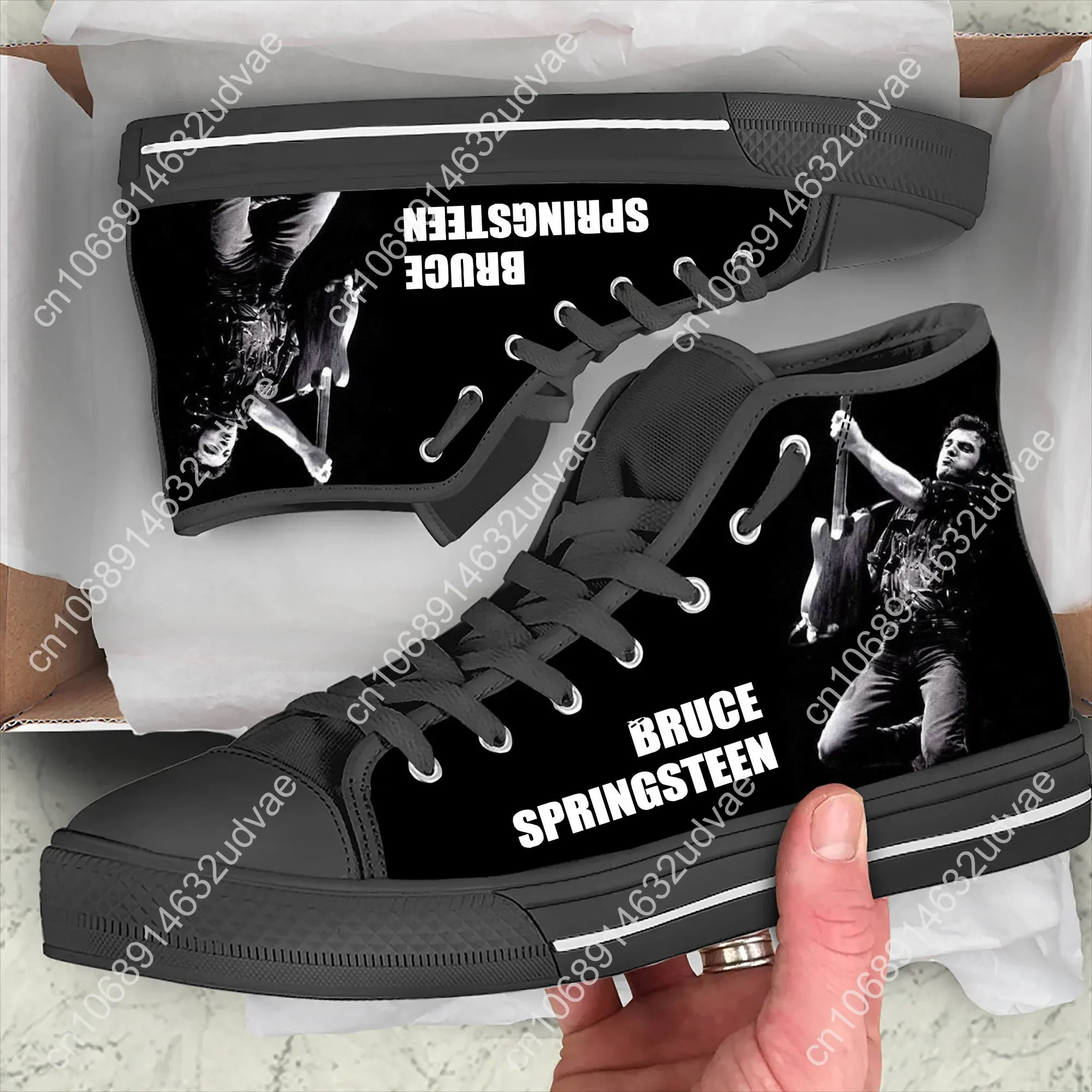 Hot Bruce Springsteen High Top Casual Shoes Mens Womens High Quality Teenager Canvas Shoe 3D Running Custom Lightweight Sneakers