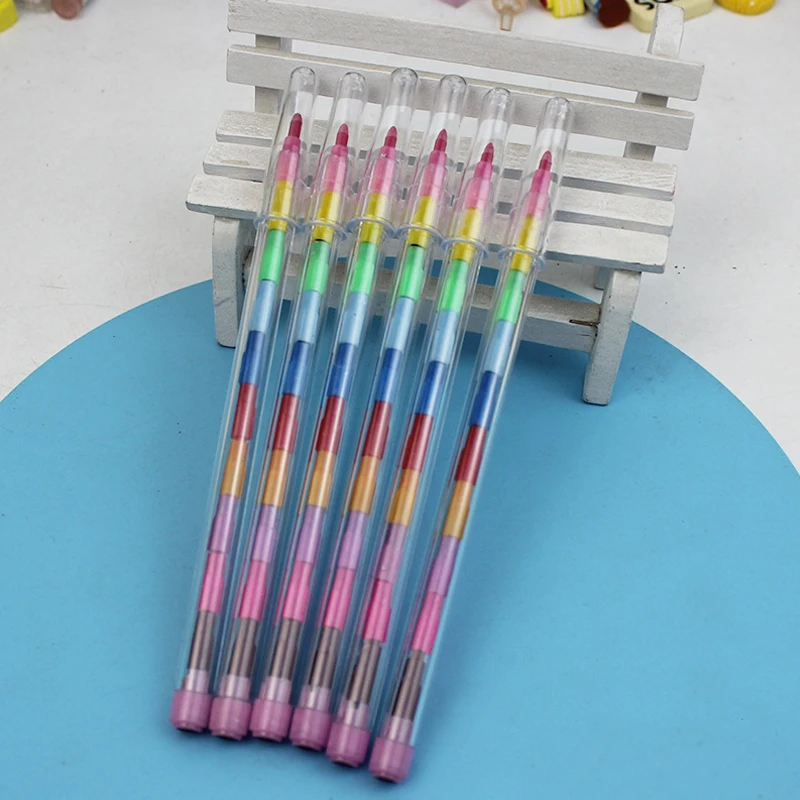 10pcs/set Creative Block 11 Colors Crayons Student Stationery Painting Supplies Professional Oil Graffiti Pens Non-stick Hand