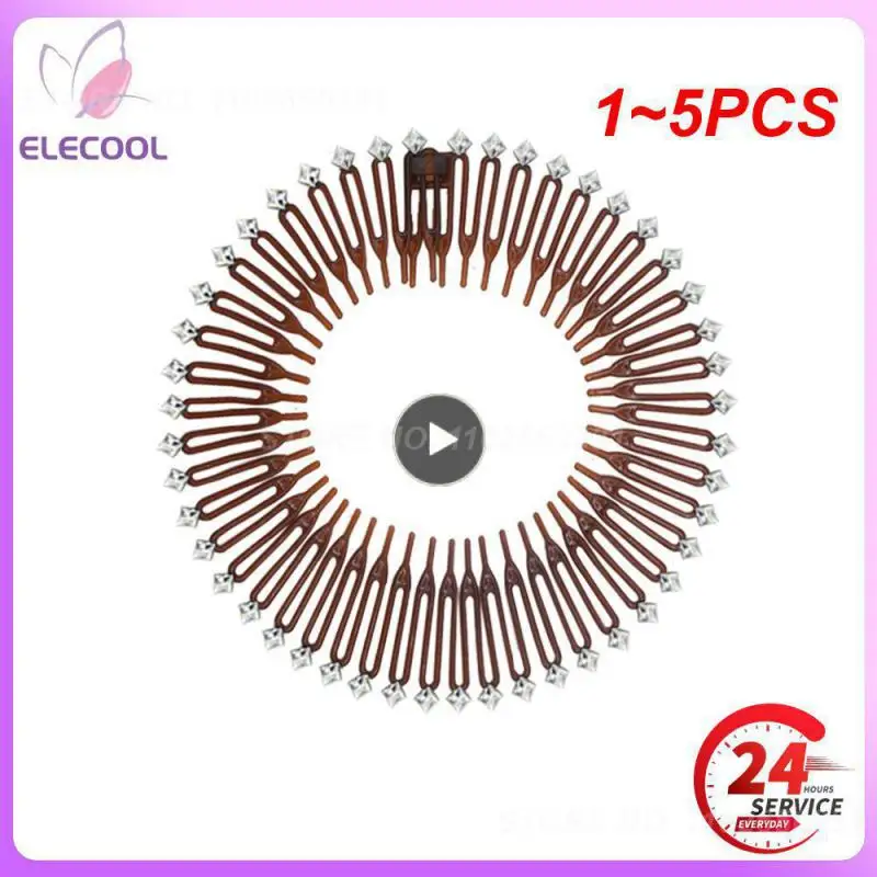 

1~5PCS Plastic Full Circle Hair Comb Stretch Flexible Comb Teeth Headband Hair Band Claws Clip Face Wash Fixed Hair Accessories
