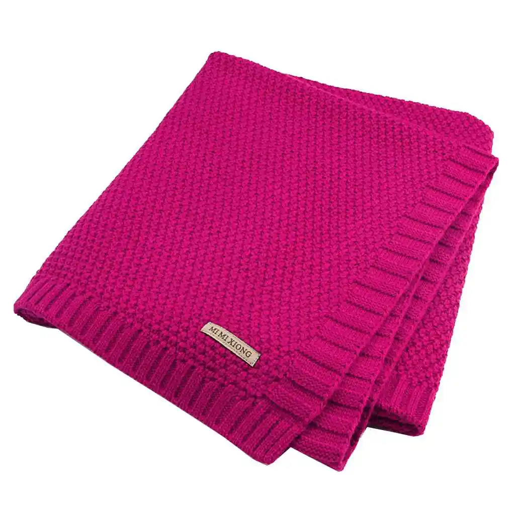 Candy Color Infant Blanket Baby Organic Acrylic Knitted Newborn Swaddle Cloth Wrap Toddler Swaddler 100X80CM