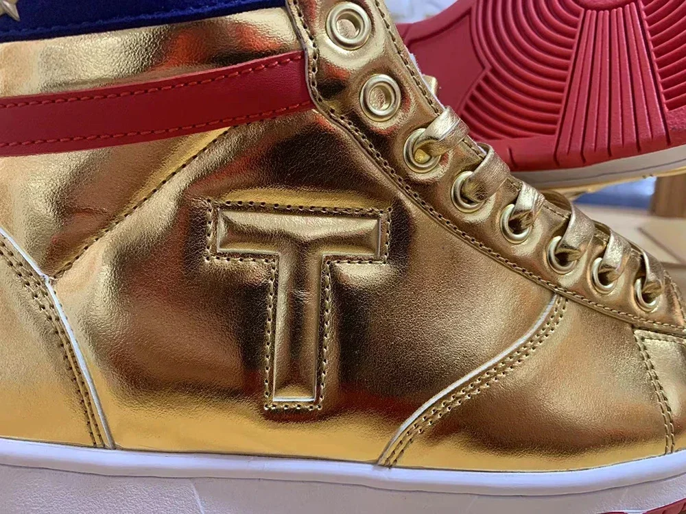 2024 MAGA Trump Gold Silver Sneakers Never Surrender Donald Distressed Gym High Top Shoes Men's Women's Casual Boots Road Shoes 4