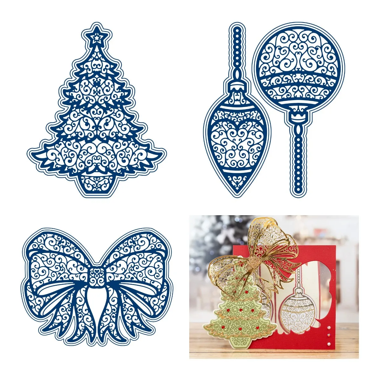 

Christmas Balls Centrepiece Trinkets Finishing Touches Metal Cutting Dies Stamp Scrapbooking Diary Embossing DIY Greeting Card