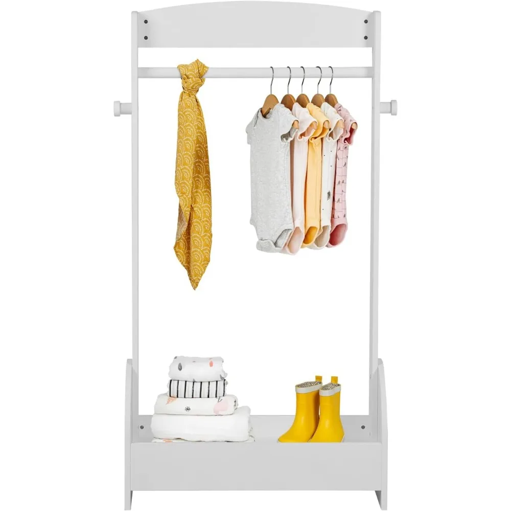 Children's Wardrobes, Kids Dress Up Rack, Open Hanging Armoire Closet, Clothes Storage Rack Wood Standing Closet