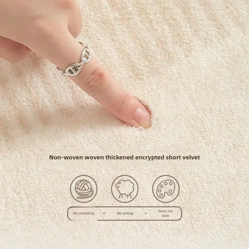 Wear-resistant Bedside Blanket Solid Color Living Room Carpet Advanced Light Luxury Large Area Full Spread Table Mat Thickened 4