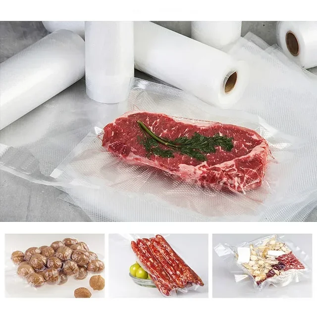Вакуумные упаковочные пакеты для хранения пищевых продуктов для вакуумного упаковщика, мяса, фруктов, овощей, сумка для приготовления пищи Sous Vide, 12/15/20/25/28 см, 500 см/рулон 5