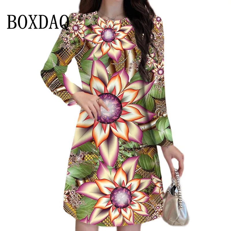 knee length dresses for ladies A-line midi oversized dress main image 1