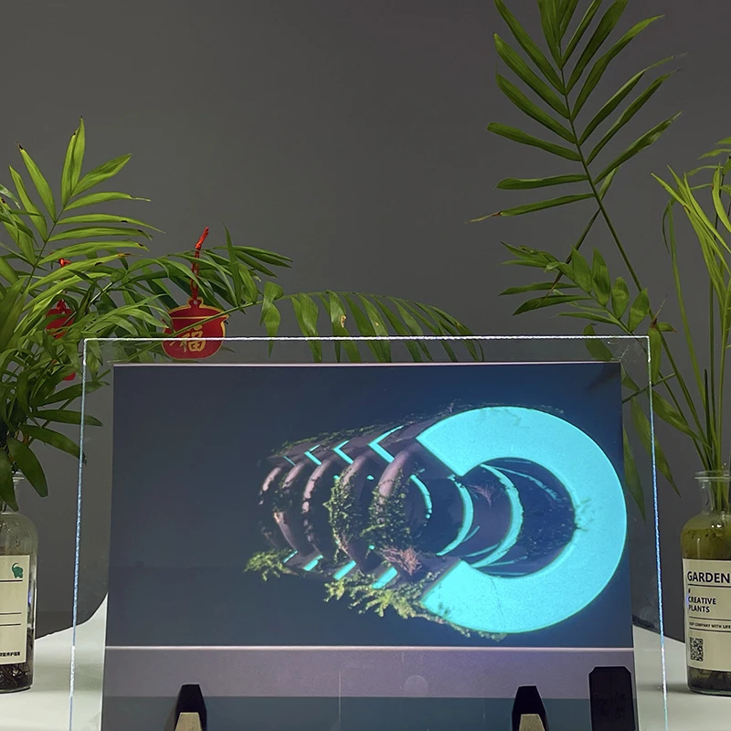Filme Autoadesivo Holográfico Tela de Projeção Traseira 1.52*0.5m Cor Preta para Janela Inteligente Publicidade de Vidro Alr3d - Image 3